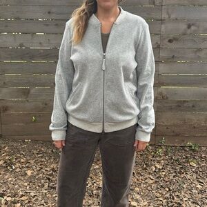 Eileen Fisher 100% Organic Cotton Zip-Up Sweater